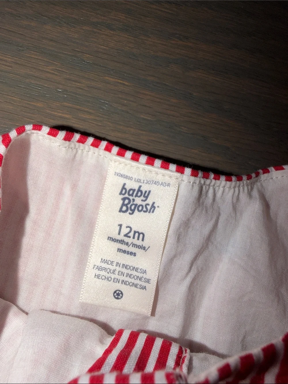 Baby B’Gosh 12M Red White Striped Sailboat Dress Bloomer Set